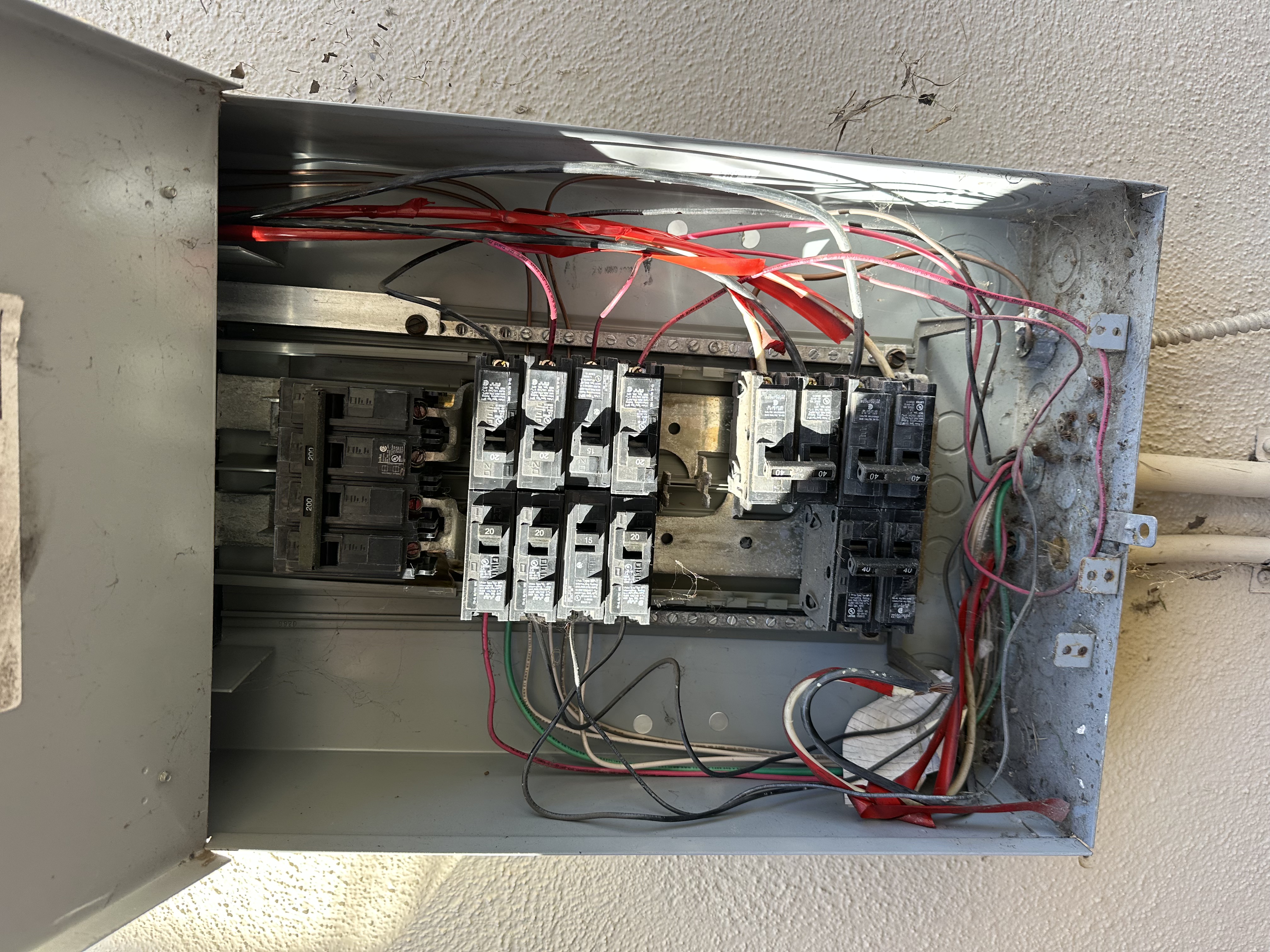 Old electrical panel before upgrade